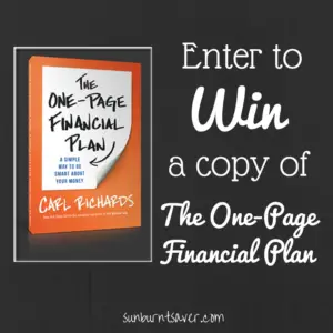 Enter to win your copy of The One-Page Financial Plan and get back on budgeting track!