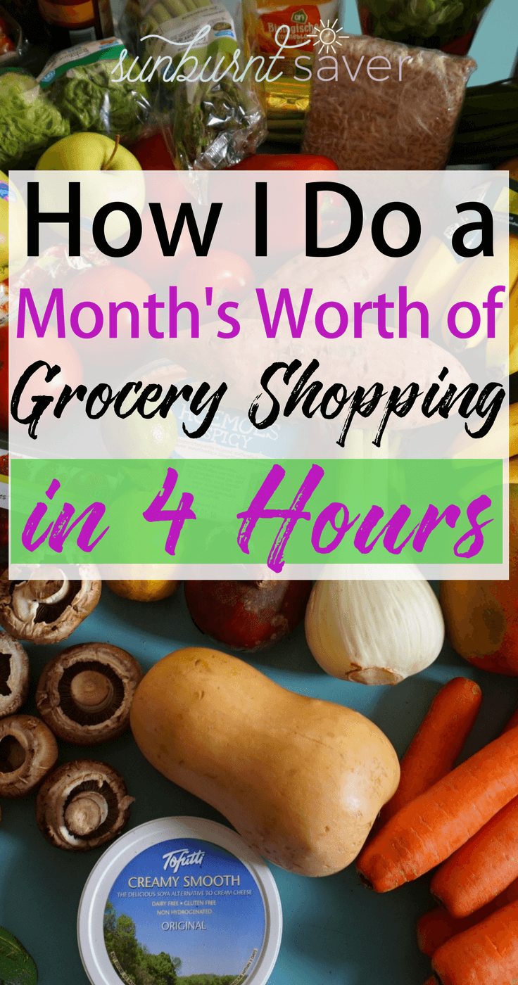 Are you looking to save time and money on grocery shopping? So was I, so I took a few months to figure out the best strategies. Now, I only spend 4 hours/mo grocery shopping!