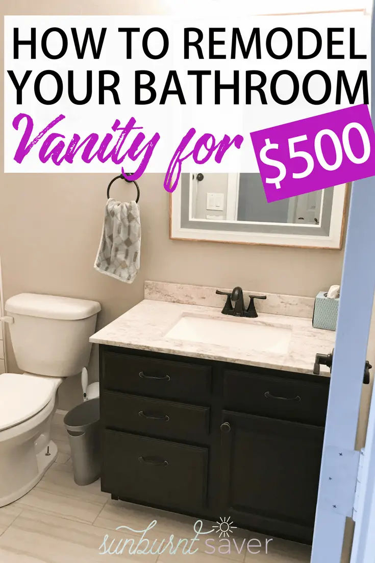 We recently remodel our guest bathroom vanity, all for around $500. Ready to do a little bathroom vanity DIY? You can save a bunch of money if you try it yourself!