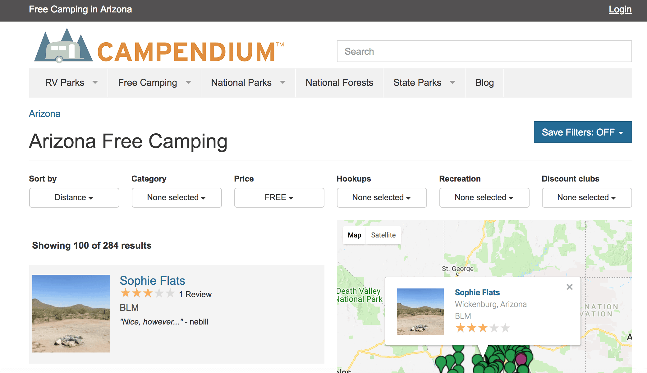 Free camping in Arizona